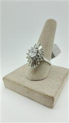 Synthetic Quartz Lady's Stone Ring Silver Stainless 6g